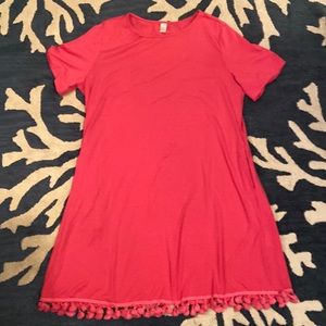 Pink Swing Dress with Tassels